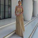 Elegant Lace-Up Maxi Dress for Stylish Evening Parties