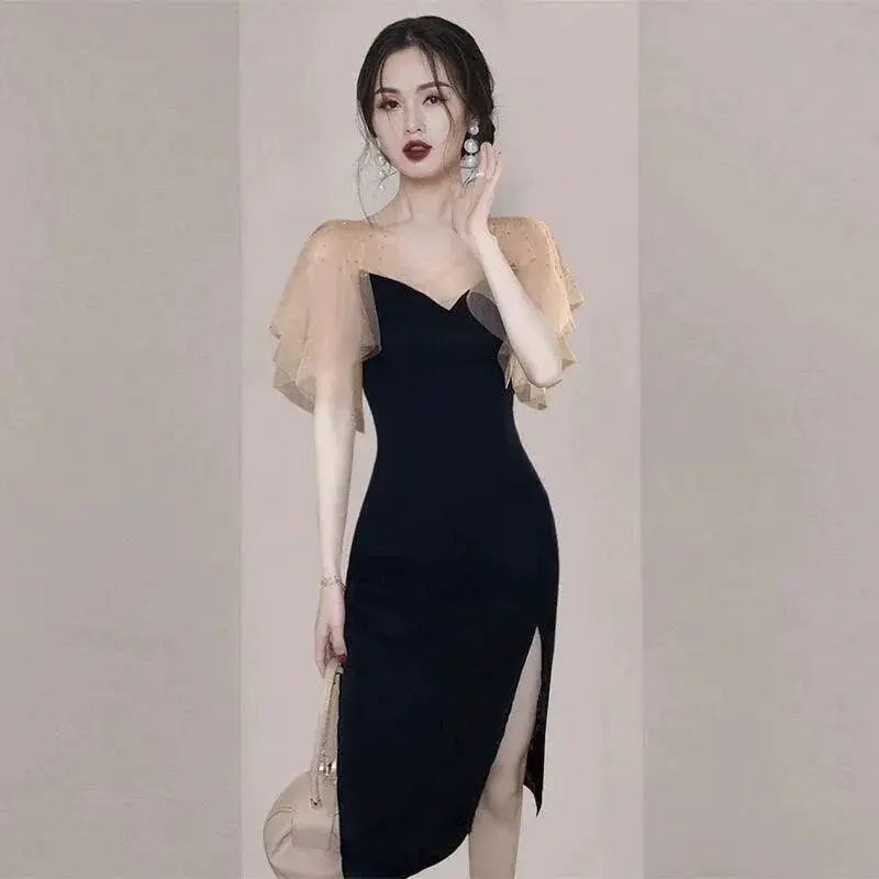 Elegant Sheath Dress For Women Breathable Polyester Summer