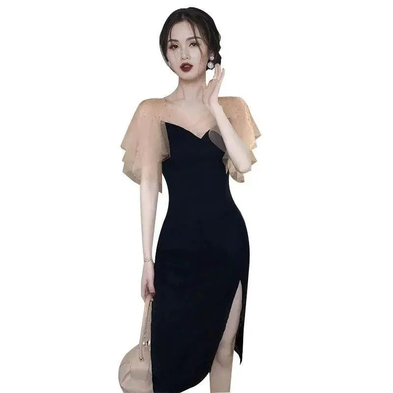Elegant Sheath Dress For Women Breathable Polyester Summer