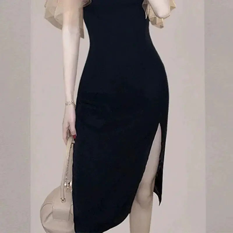 Elegant Sheath Dress For Women Breathable Polyester Summer
