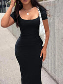 Elegant Long Sleeve Maxi Dress Chic Autumn Essential Style