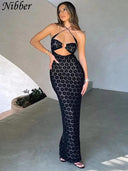 Elegant Maxi Dress Stylish Hollow Out Design for Women