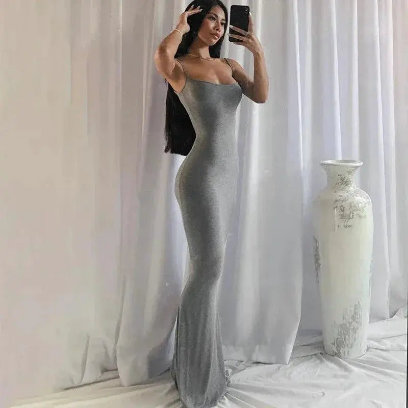 Elegant Maxi Dress Summer Sleeveless Chic Party Outfit