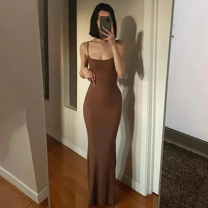 Elegant Maxi Dress Summer Sleeveless Chic Party Outfit