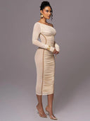 Elegant Mesh Backless Bodycon Dress For Sophisticated Women
