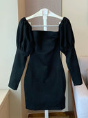 Elegant Off-Shoulder Black Dress Chic Evening Attire