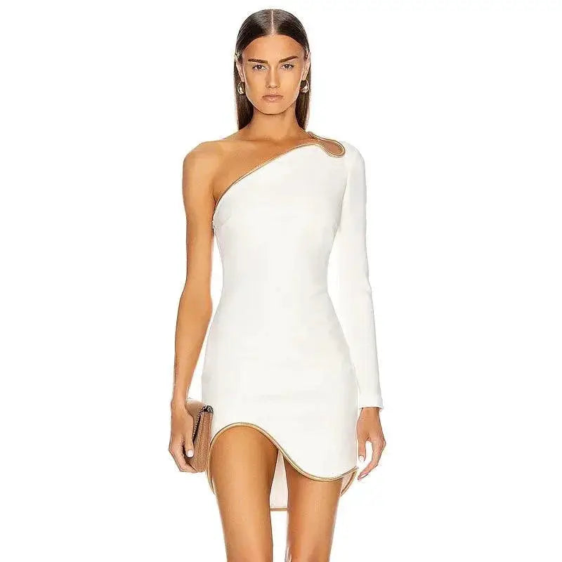 Elegant One Shoulder Bandage Dress For Party Evening Gown