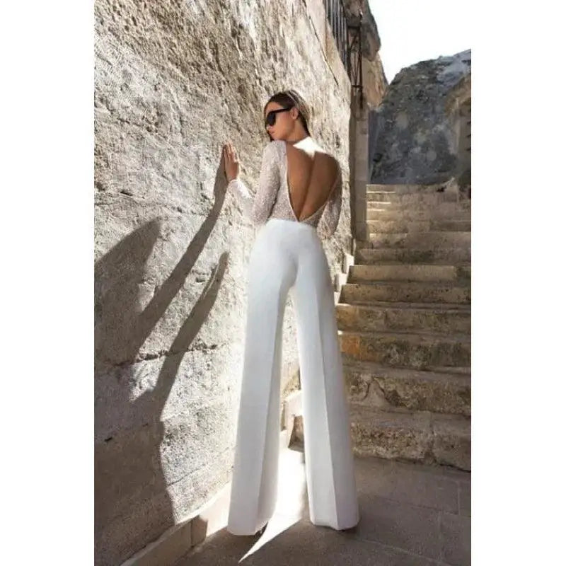 Elegant Open Back Jumpsuit Chic Sophisticated Style