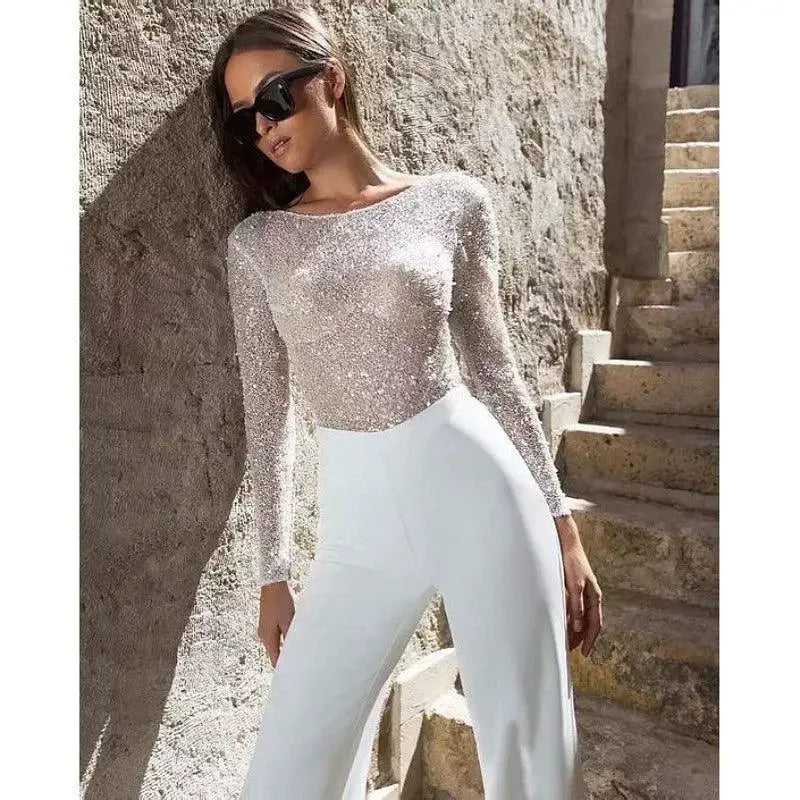 Elegant Open Back Jumpsuit Chic Sophisticated Style