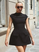 Elegant Pencil Long Dress Sophisticated Bodycon Maxi Gray