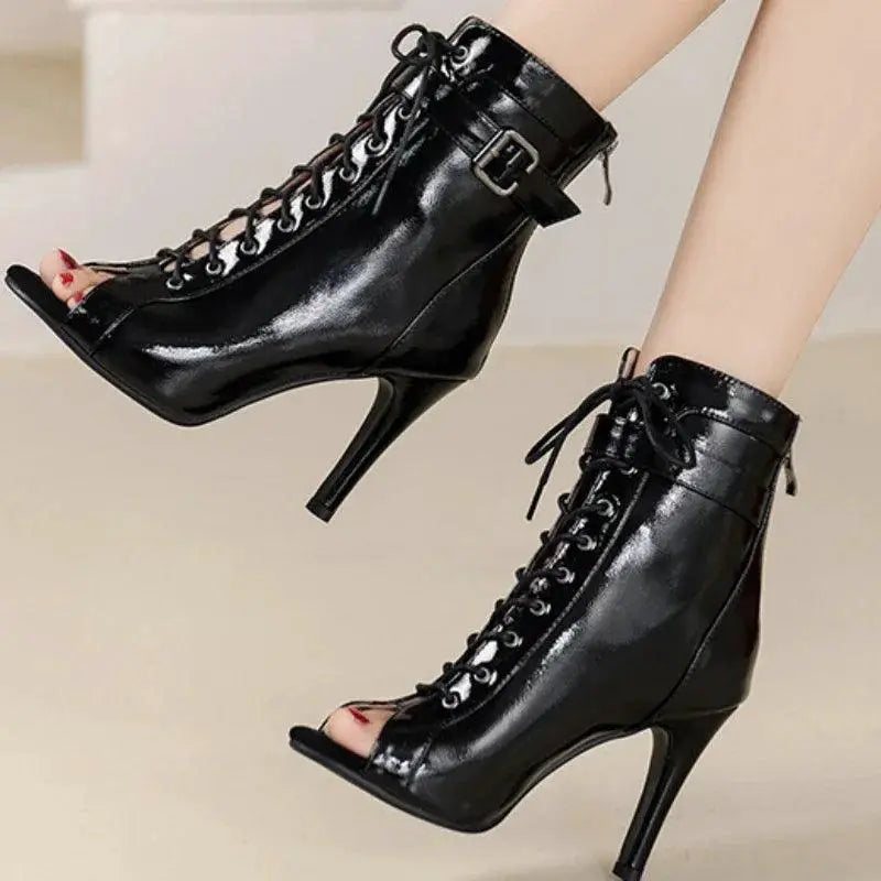 Elegant Pointed Toe Hollow Dance Heels For Summer Party