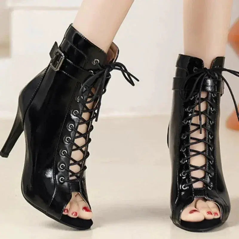 Elegant Pointed Toe Hollow Dance Heels For Summer Party