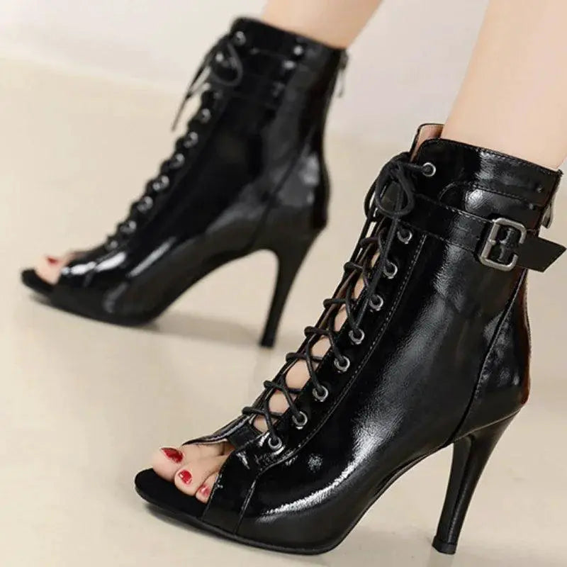 Elegant Pointed Toe Hollow Dance Heels For Summer Party