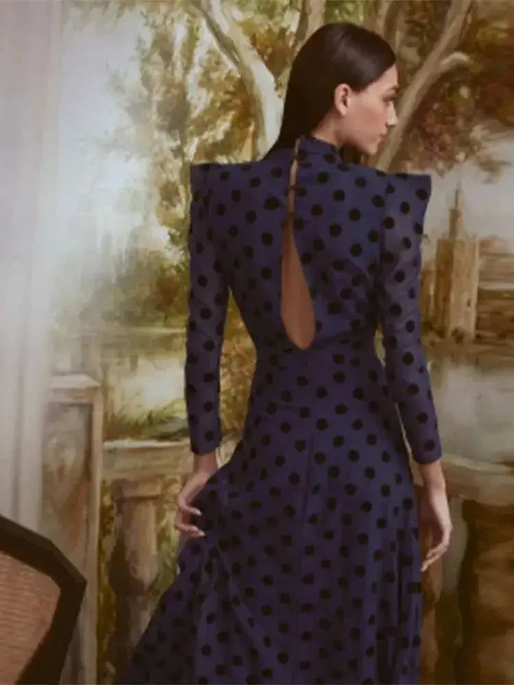 Elegant Polka Dot Maxi Dress Versatile Everyday Staple