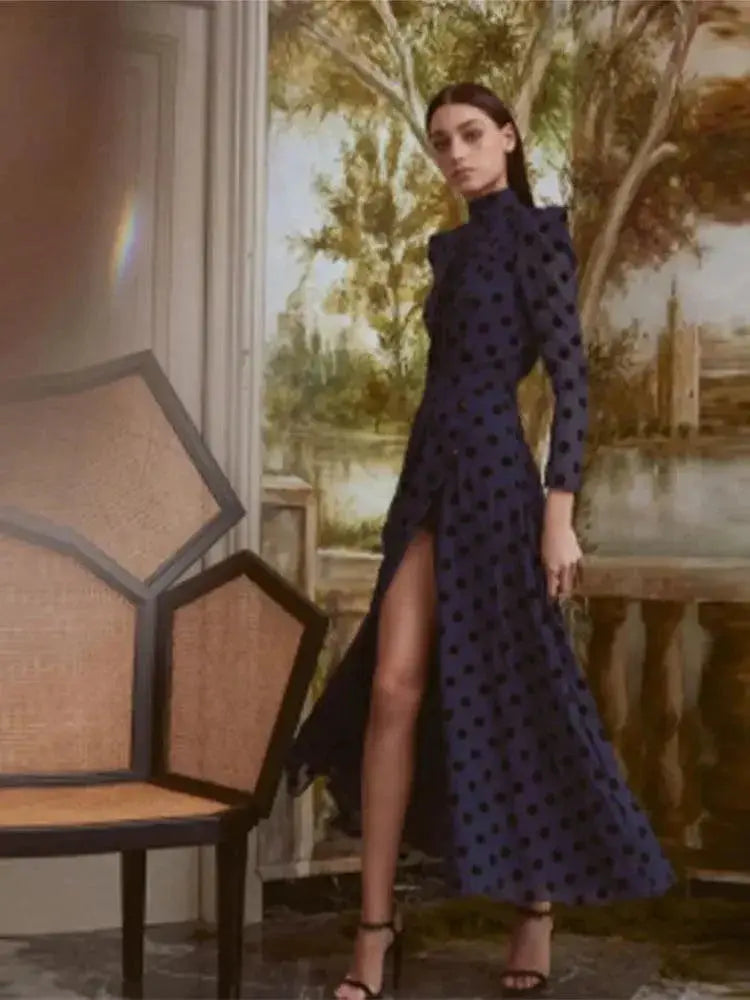 Elegant Polka Dot Maxi Dress Versatile Everyday Staple