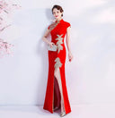 Elegant Red Cheongsam Dress: Vintage Charm for Banquets