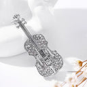 Elegant Rhinestone Musical Instrument Brooches Violin Cello