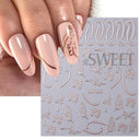 Elegant Rose Gold Winter Nail Stickers for Holiday Art