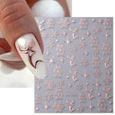 Elegant Rose Gold Winter Nail Stickers for Holiday Art