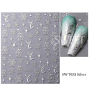 Elegant Rose Gold Winter Nail Stickers for Holiday Art