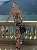 Elegant Sequin Backless Evening Gown Glamorous Dress
