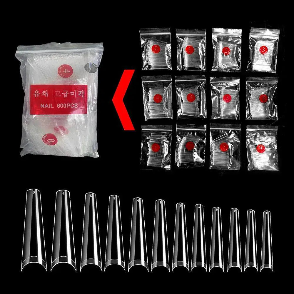 Stiletto Nail Tips Set Professional Long Square Design