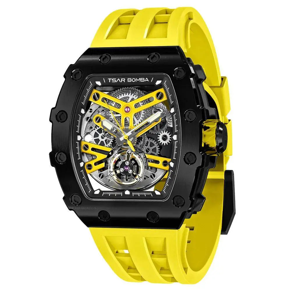 Elegant Tsar Bomba Mens Waterproof Automatic Skeleton Watch