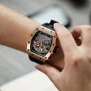 Elegant TSAR BOMBA Men's Waterproof Automatic Skeleton Watch