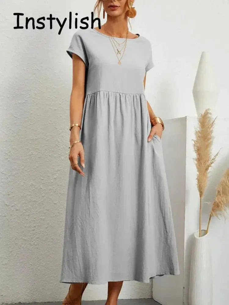 Elegant Vintage Maxi Dress Retro Harajuku Style Women
