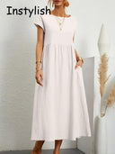 Elegant Vintage Maxi Dress Retro Harajuku Style Women