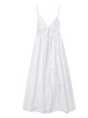Elegant White Backless Midi Dress Summer Fashion Statement