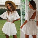 Elegant White Cotton Embroidered Summer Dress Chic Statement Piece