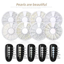 Elegant White Nail Art Pearl And Rhinestone Manicure Kit Set