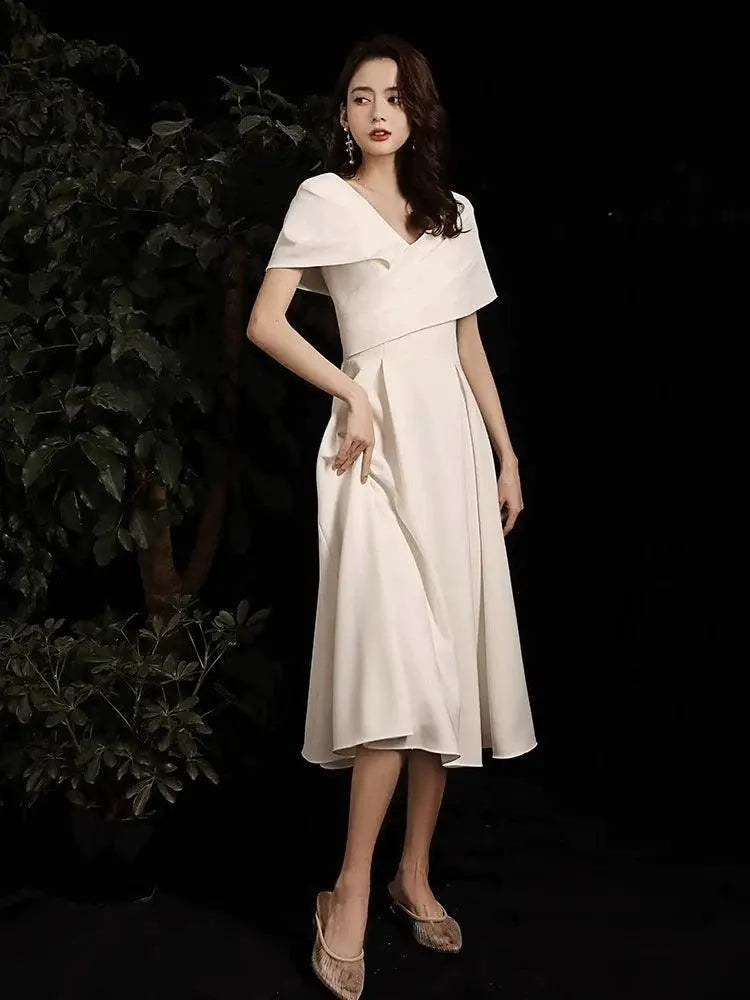 Elegant White Off Shoulder Evening Dress For Special Events