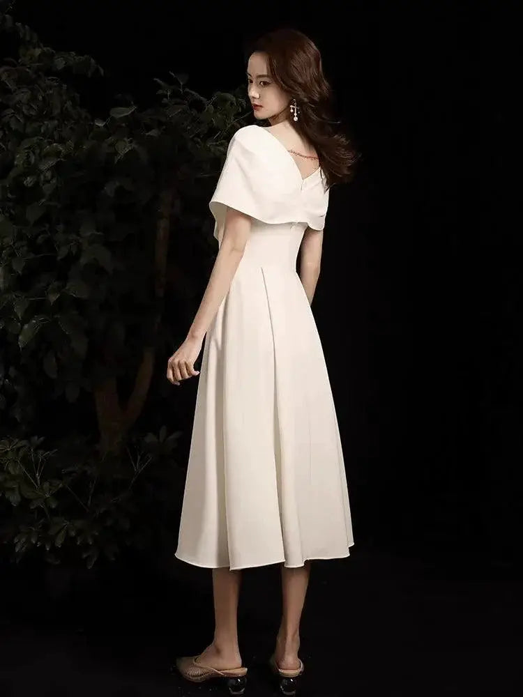 Elegant White Off Shoulder Evening Dress For Special Events