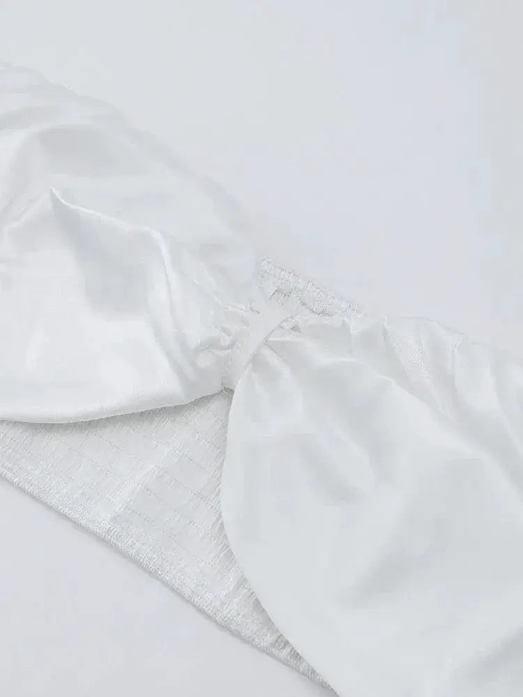 Elegant White One Shoulder Mini Dress Backless Evening Wear