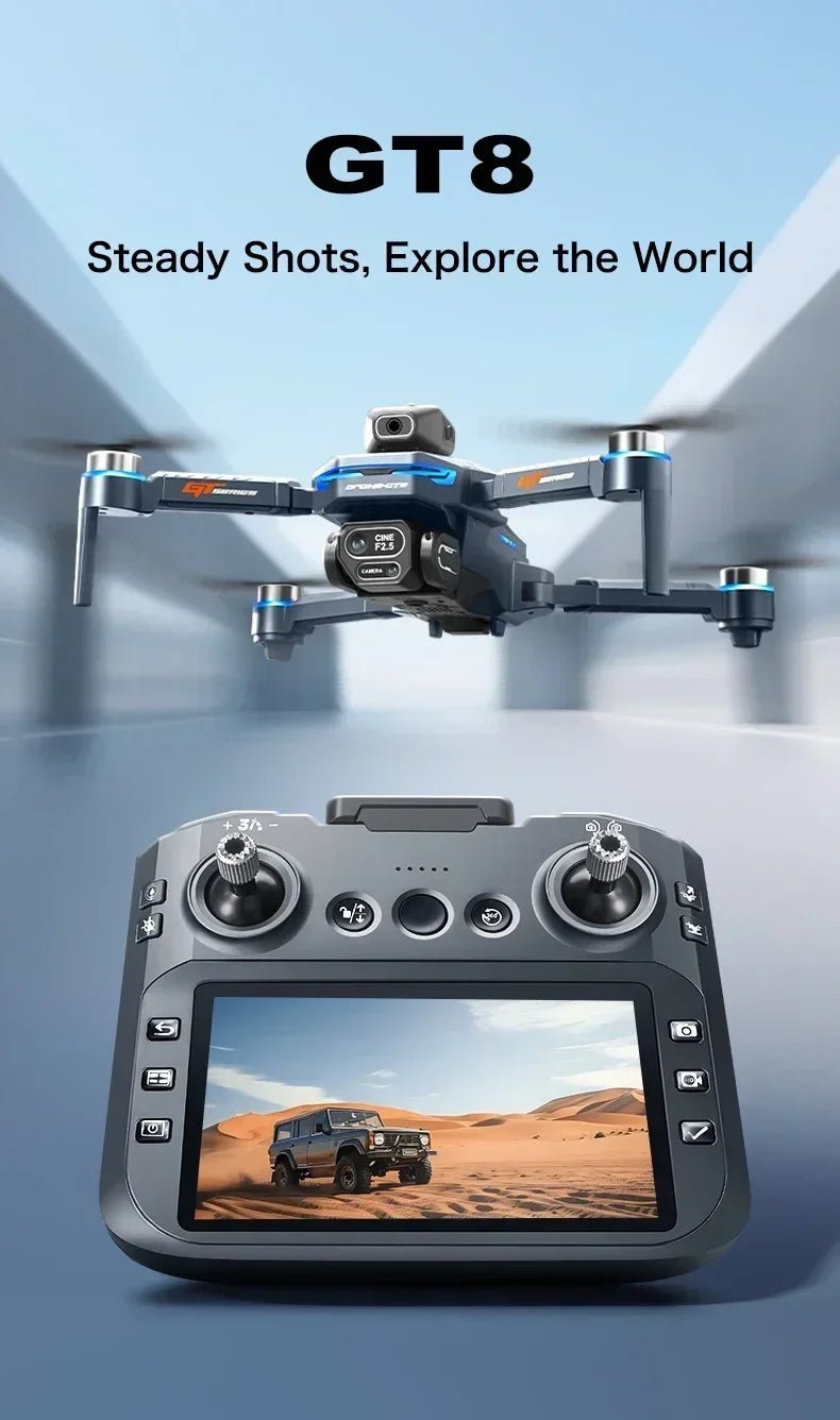 ELIGIPORT GT8 4K Camera Drone With Screen - Foldable Brushless Quadcopter Stable
