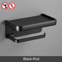 ELLEN Black Toilet Paper Holder with Storage Shelf Chic