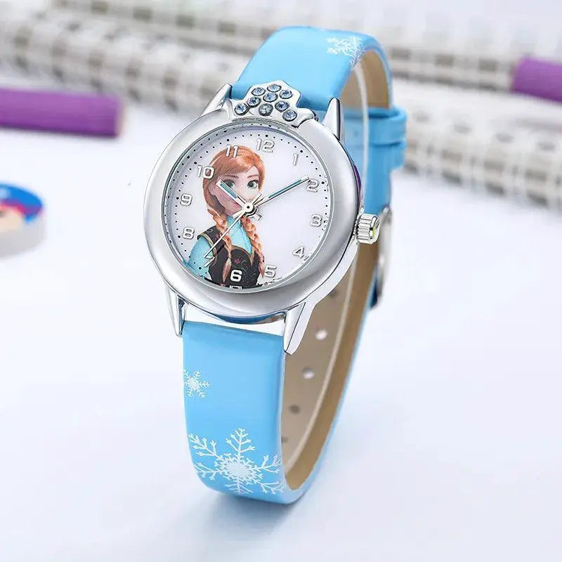 Elsa Princess Wristwatch For Girls Cute Frozen Cartoon Watch