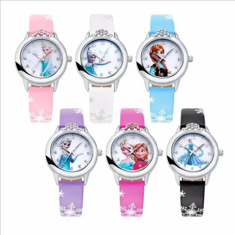 Elsa Princess Wristwatch For Girls Cute Frozen Cartoon Watch