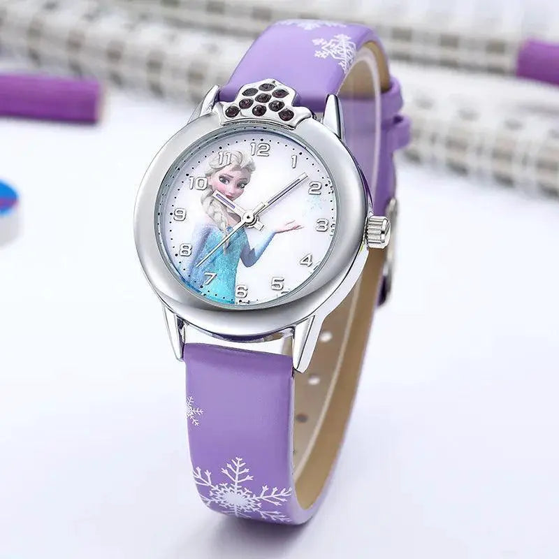 Elsa Princess Wristwatch For Girls Cute Frozen Cartoon Watch