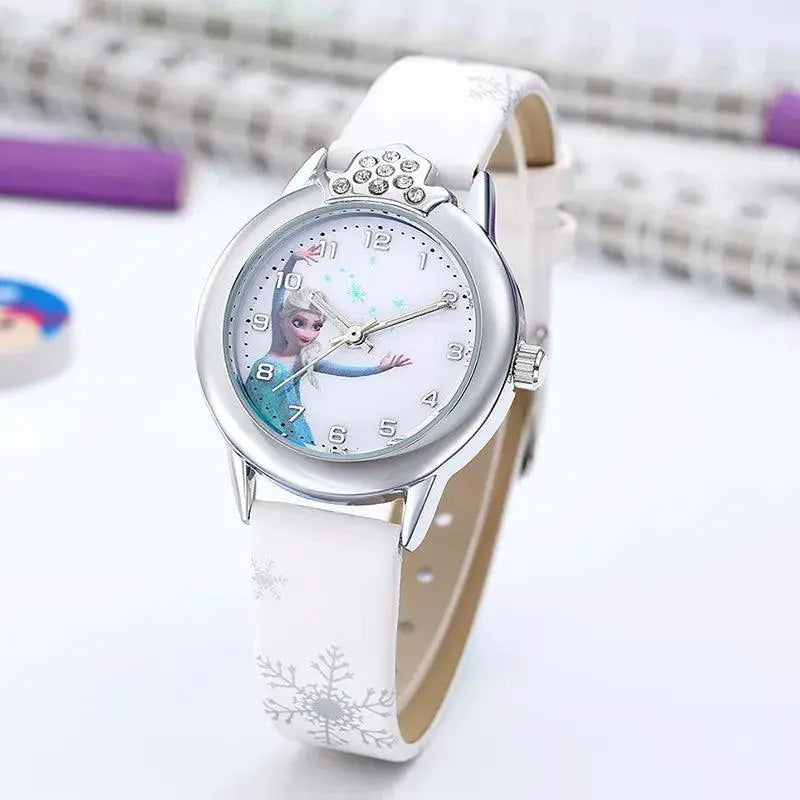 Elsa Princess Wristwatch For Girls Cute Frozen Cartoon Watch