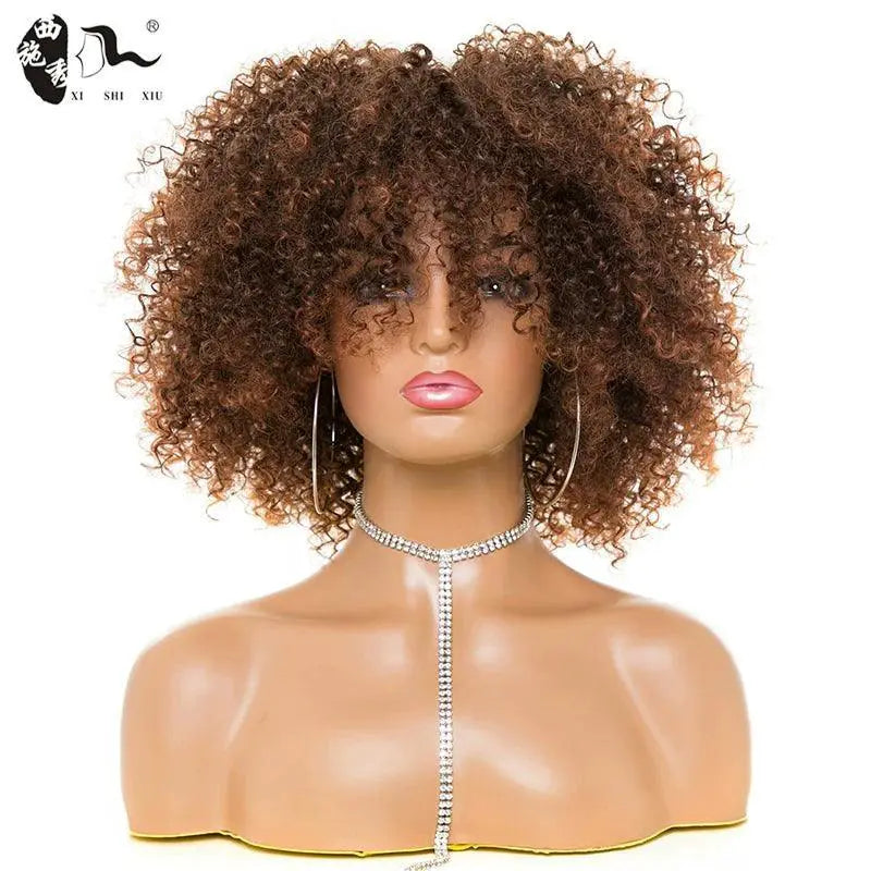 Embrace Style Afro Kinky Curly Wig Fluffy Bangs Comfort
