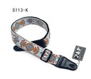 Embroidered Guitar Strap Soft Vintage Flowers Adjustable Cotton
