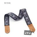 Embroidered Guitar Strap Soft Vintage Flowers Adjustable Cotton