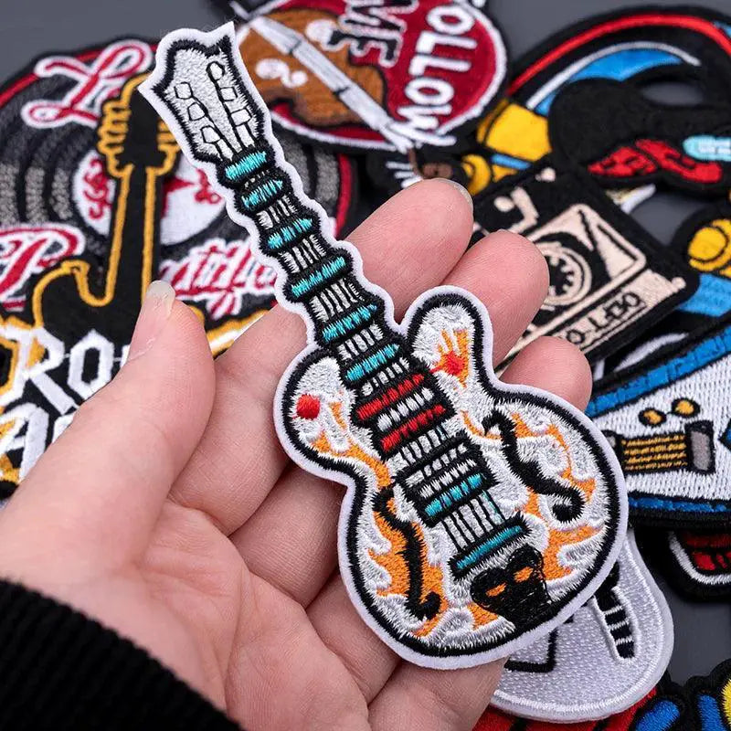 Embroidered Music Rock Patches For Punk Clothing Style