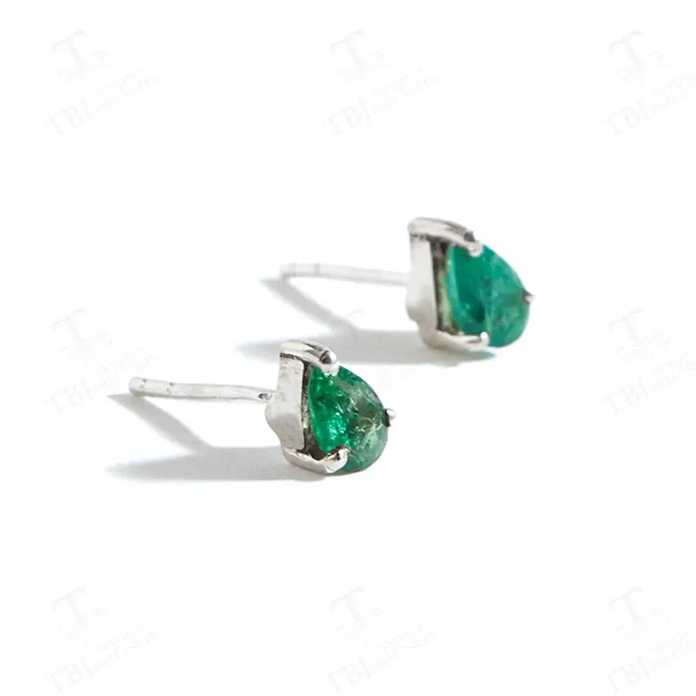 Emerald Gemstone Drop Earrings 925 Sterling Silver Women - OurLum.com