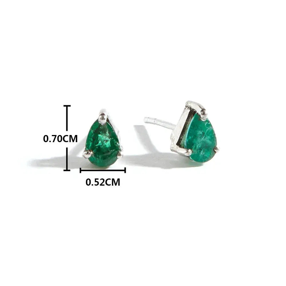 Emerald Gemstone Drop Earrings 925 Sterling Silver Women - OurLum.com