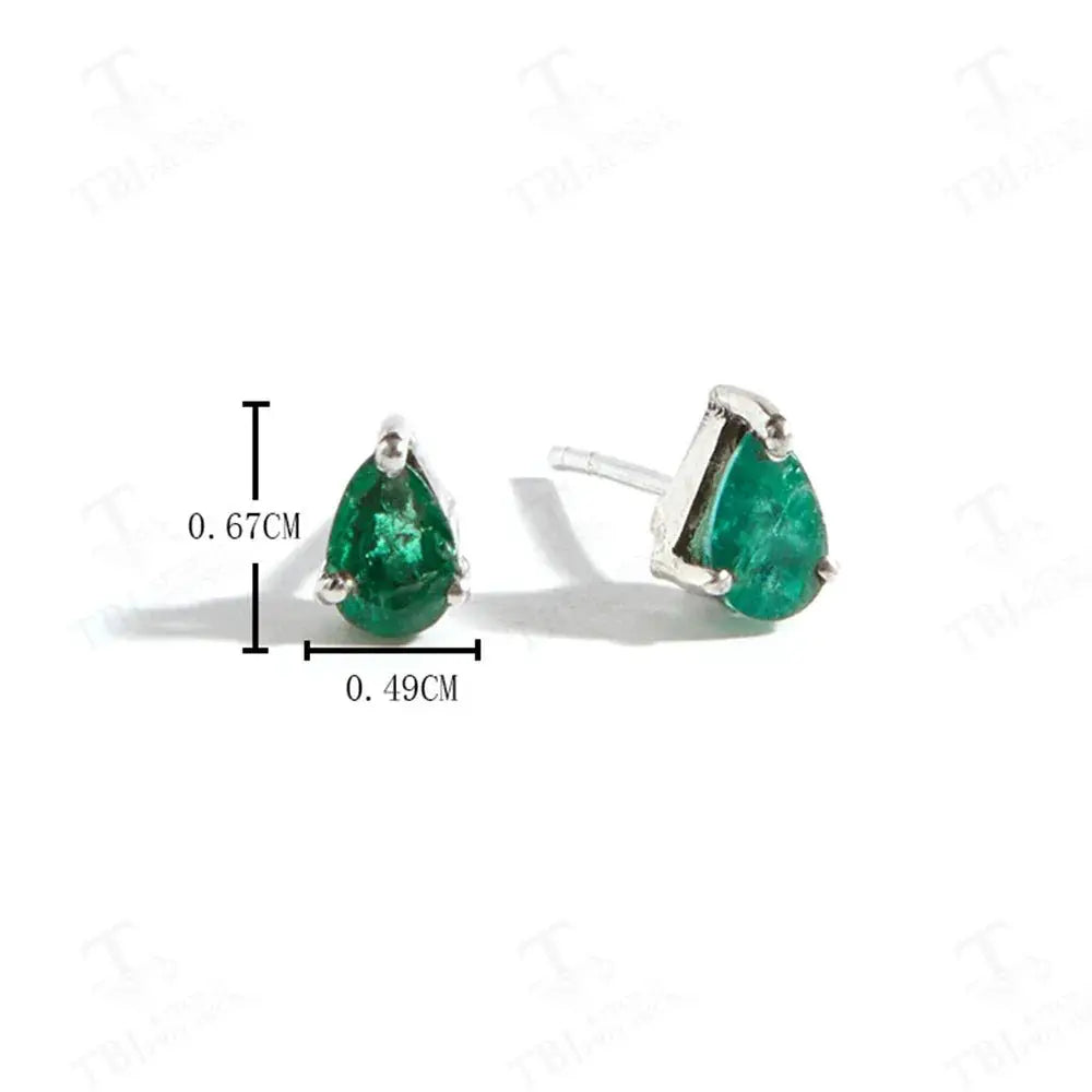 Emerald Gemstone Drop Earrings 925 Sterling Silver Women - OurLum.com