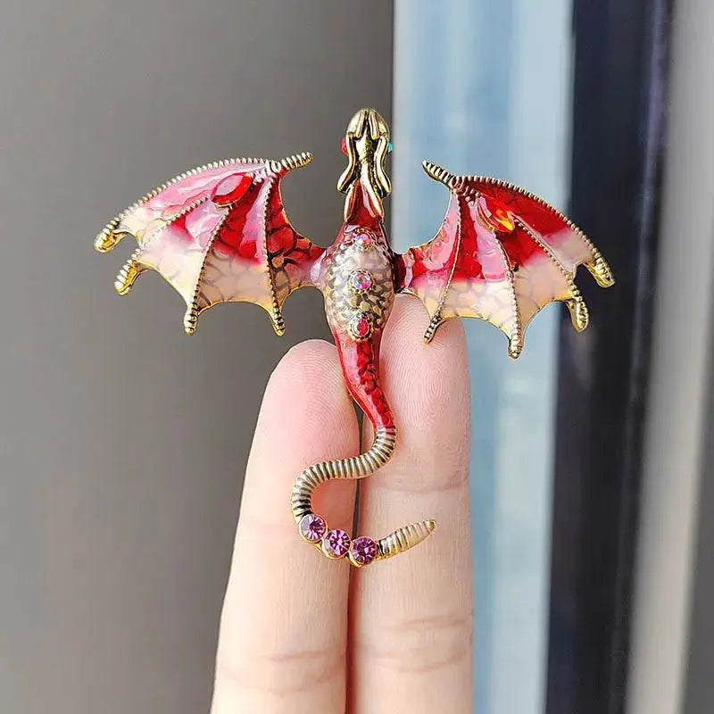 Enamel Dragon Brooches Mythical Animal Pins Unisex